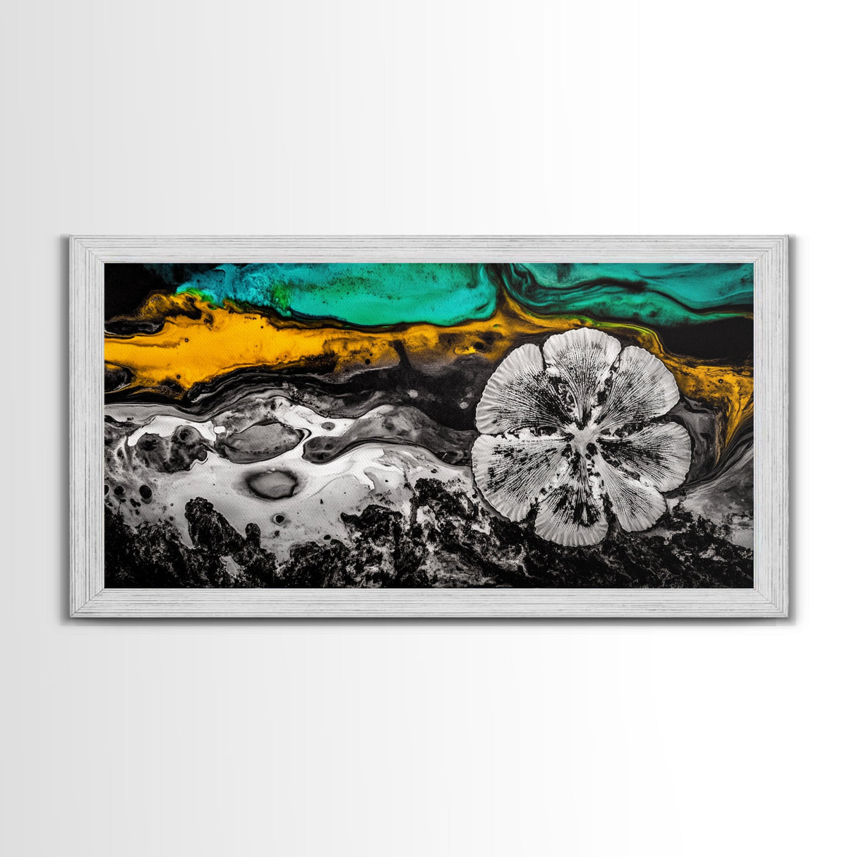 Abstract Fluid, Colorful Swirl, Black Gold Art, Canvas Print, Modern Wall Art, Living Room Art, Unique Home Decor