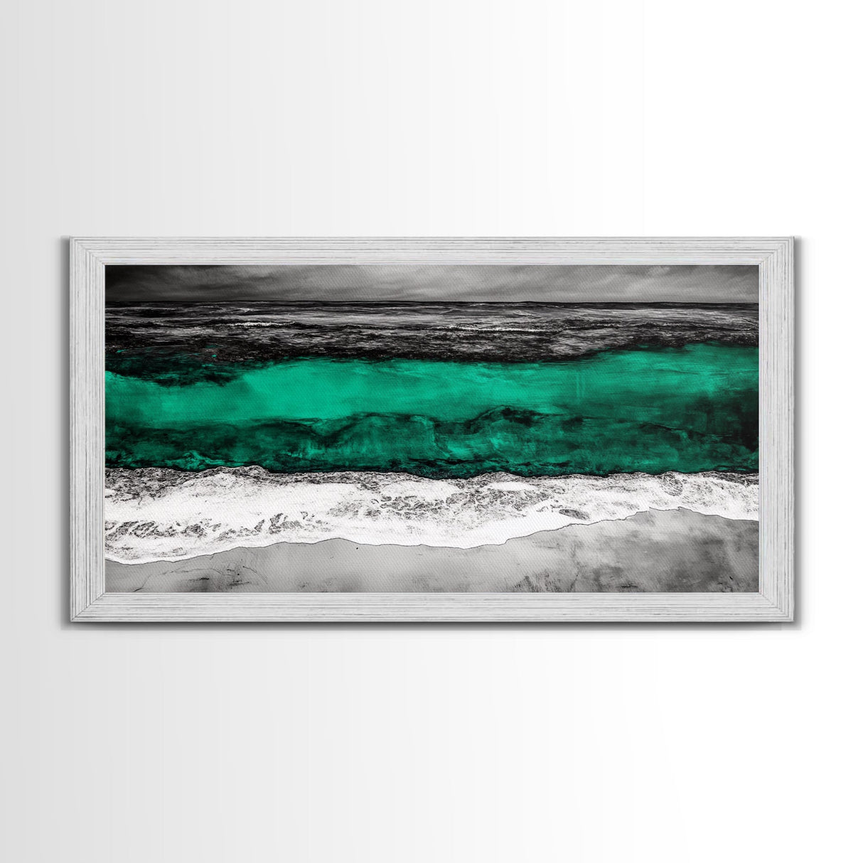 Abstract Ocean, Beach Wall Art, Coastal Decor, Seascape Painting, Modern Home Art, Nautical Decor, Framed Canvas Print, Large Wall Art