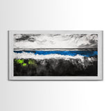 Abstract Ocean, Minimalist Seascape, Modern Coastal Wall Art, Ocean View, Nautical Home Decor, Framed Canvas Print, Beach House Art