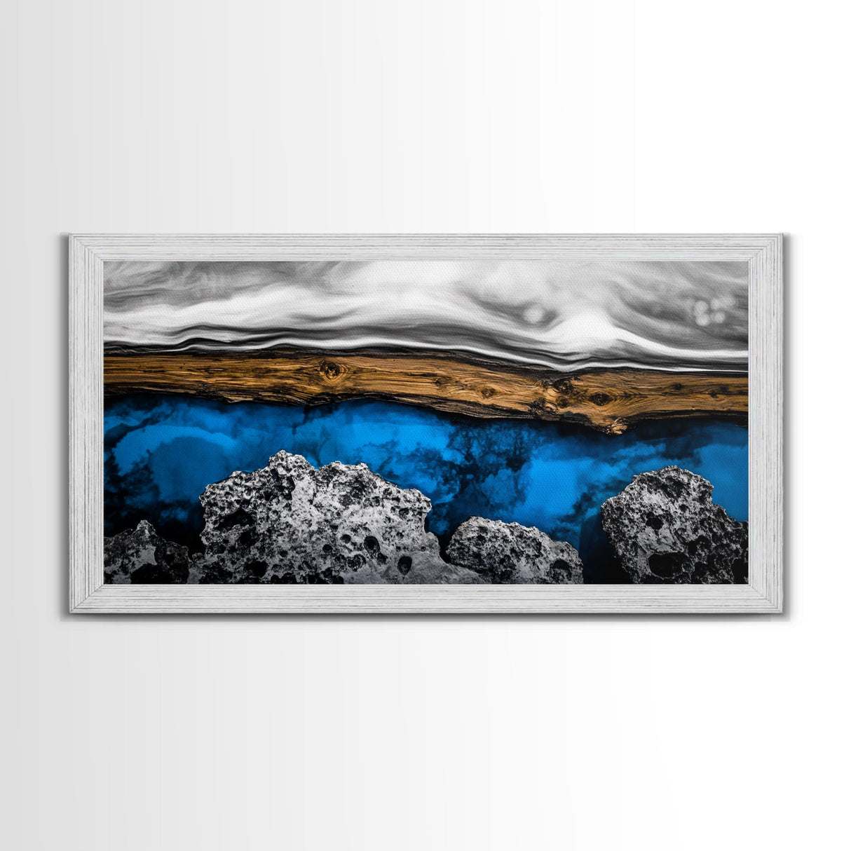 Abstract Water, Blue Earth, Modern Art, Canvas Print, Minimalist Ocean Decor, Contemporary Wall Art, Living Room Artwork