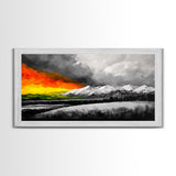 Sunset Over Mountains, Dramatic Sky, Nature Art, Colorful Landscape, Bold Wall Decor, Statement Piece, Living Room, Canvas Print