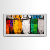 Colorful Boats, Abstract Nautical, Coastal Wall Art, Vibrant Painting, Modern Home Decor, Bold Statement, Beach House, Framed Canvas Print