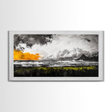 Sunset Seascape, Coastal Wall Art, Modern Beach Decor, Ocean Painting, Large Framed Canvas Print, Living Room Art, Minimalist Art