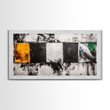 Abstract Blocks, Modern Geometric Art, Black and White Canvas Print, Colorful Wall Decor, Living Room Art, Framed Canvas Print