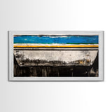 Abstract Boat, Coastal Wall Art, Nautical Decor, Large Canvas Print, Beach House Art, Modern Art, Living Room Wall Art, Blue Art