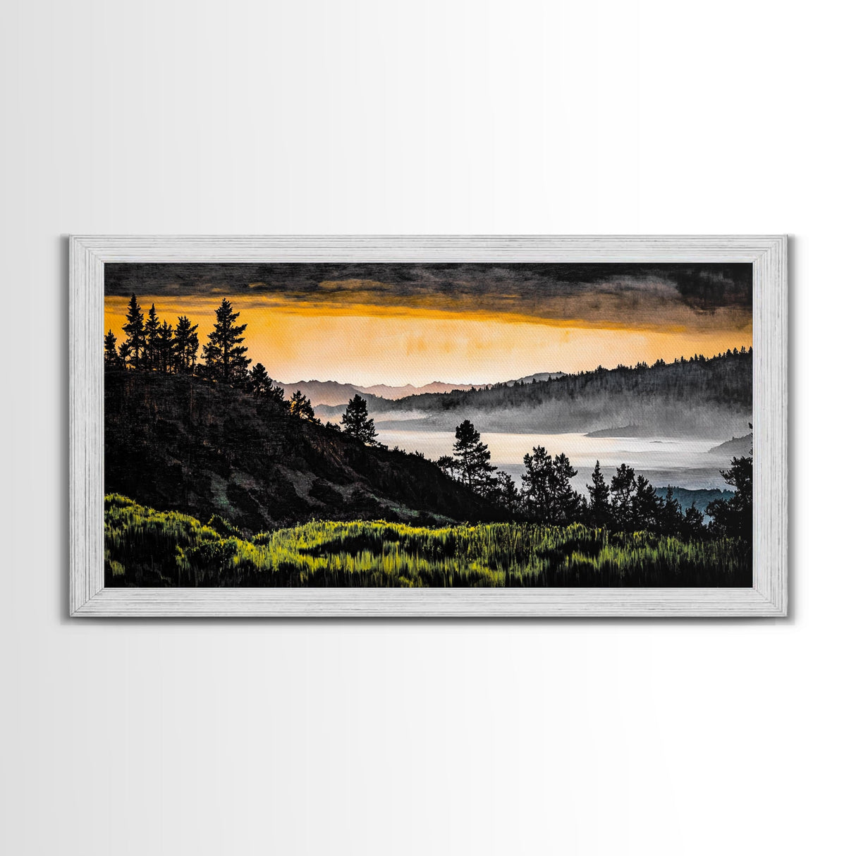 Mountain Sunset, Landscape Canvas Print, Nature Wall Art, Rustic Decor, Fall Artwork, Wilderness Painting, Living Room Wall Art