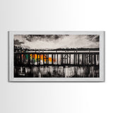 Wooden Pier, Lake House Art, Nautical Canvas Print, Black and White Art, Rustic Home Decor, Nature Artwork, Coastal Wall Art