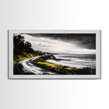 Stormy Beach, Ocean Mist, Coastal Serenity, Canvas Print, Moody Seascape Art, Contemporary Wall Art, Living Room Decor, Nautical Theme