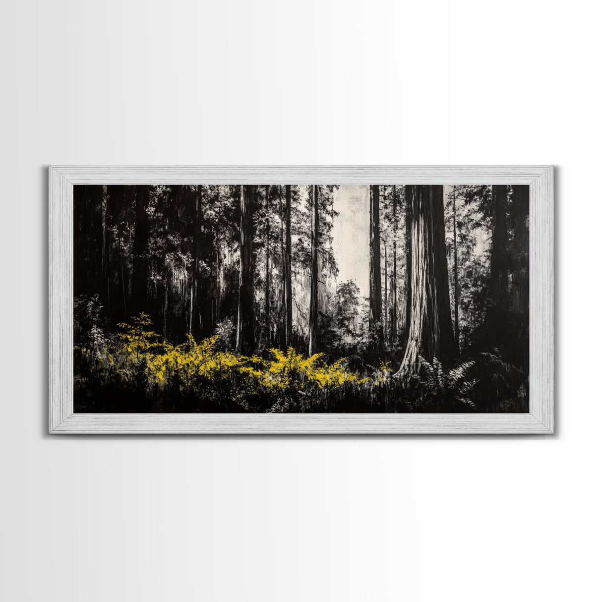 Redwood Forest, Nature Wall Art, Black and White Art, Framed Canvas Print, Rustic Home Decor, Cabin Wall Art, Minimalist Landscape