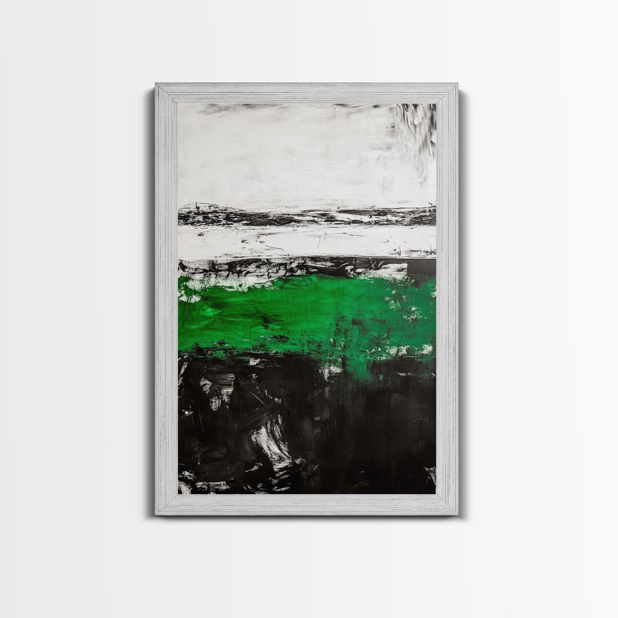 Green Horizon, Abstract Landscape, Contemporary Painting, Bold Nature Art, Modern Home Wall Decor, Unique Artwork, Canvas Print