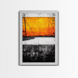 Sunset Sailboat, Nautical Art, Coastal Wall Decor, Warm Color Palette, Abstract Seascape, Modern Ocean Art, Vibrant Painting, Canvas Print