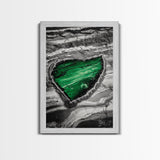 Emerald Pool, Abstract Geode, Nature Art, Textured Painting, Framed Canvas Print, Modern Earth Tones, Office Wall Art, Luxe Home Decor