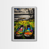 Boho Shoes, Colorful Summer Art, Coastal Decor, Relaxing Nature Scene, Eclectic Wall Art, Abstract Expressionism, Canvas Print