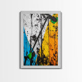 Abstract Dart, Modern Wall Art, Graffiti Style, Bold Colors, Urban Art Decor, Unique Home Aesthetic, Framed Canvas Print