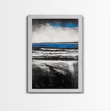 Ocean Waves, Minimalist Coastal Art, Seaside Wall Decor, Contemporary Beach Scene, Modern Home Artwork, Canvas Print