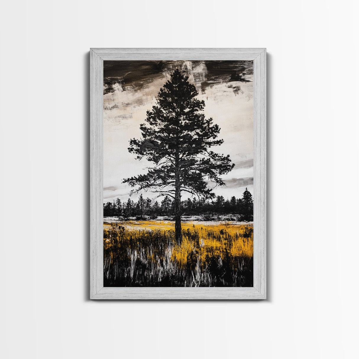 Lone Tree, Rustic Wall Art, Black and White Decor, Canvas Print, Nature Landscape, Country Home Art, Minimalist Design, Bedroom Art
