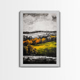 Rolling Hills, Fall Landscape, Scenic Wall Art, Canvas Print, Autumn Colors, Farmhouse Style, Rustic Decor, Warm Tones, Nature Inspired