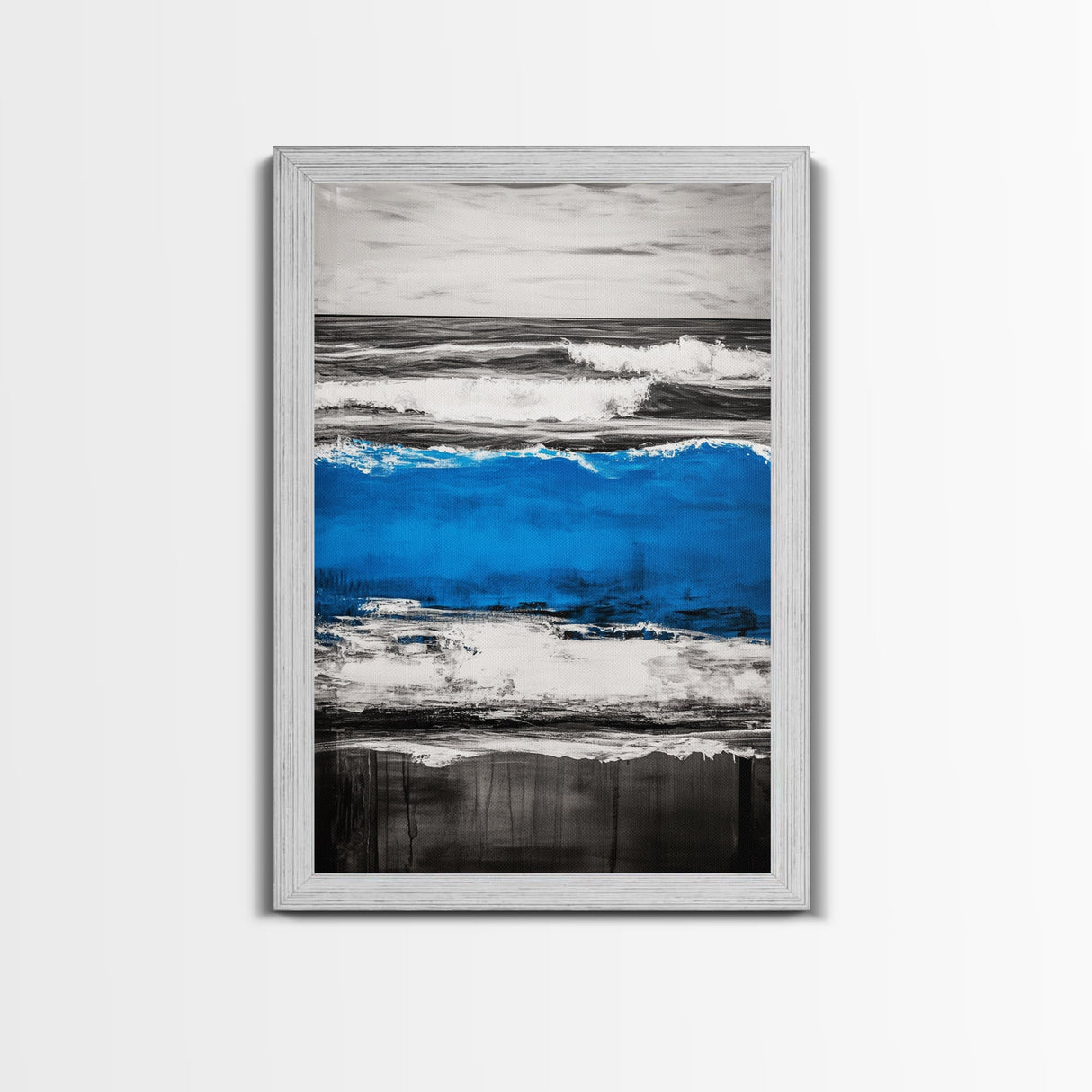 Rolling Waves, Beach Sunset, Blue Ocean, Canvas Print, Coastal Wall Art, Living Room Decor, Nautical Painting, Modern Seascape