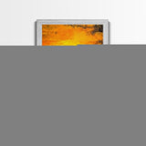 Fiery Sunset, Ocean Waves, Golden Sky, Framed Canvas Print, Tropical Beach Art, Coastal Decor, Living Room Wall Art, Bold Colors