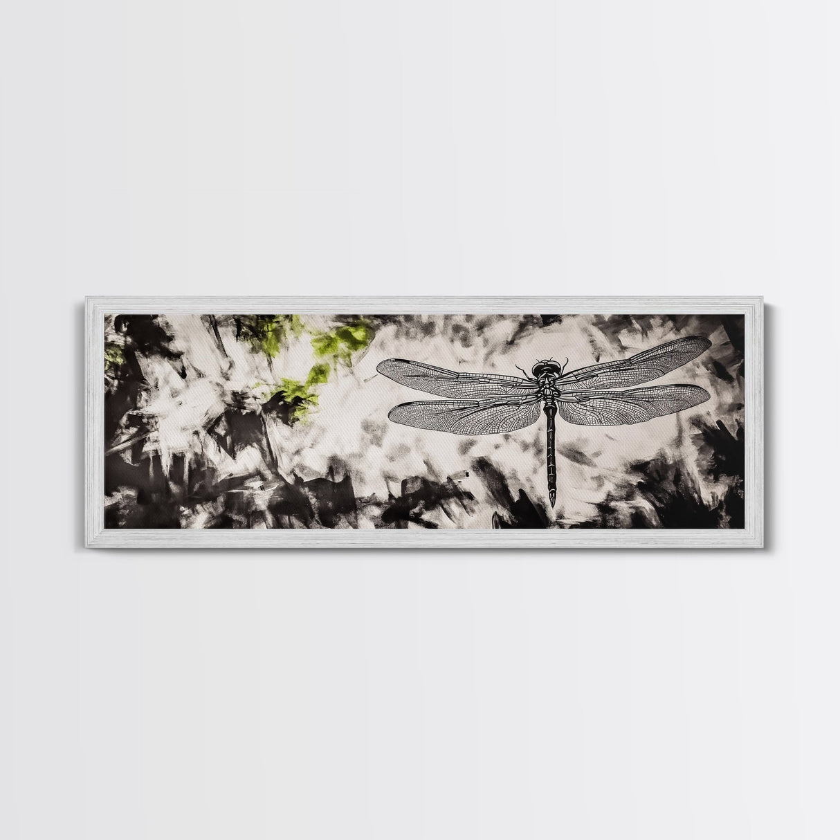 Dragonfly Sketch, Monochrome Nature, Canvas Print, Modern Wall Art, Minimalist Decor, Botanical Illustration, Bedroom Artwork