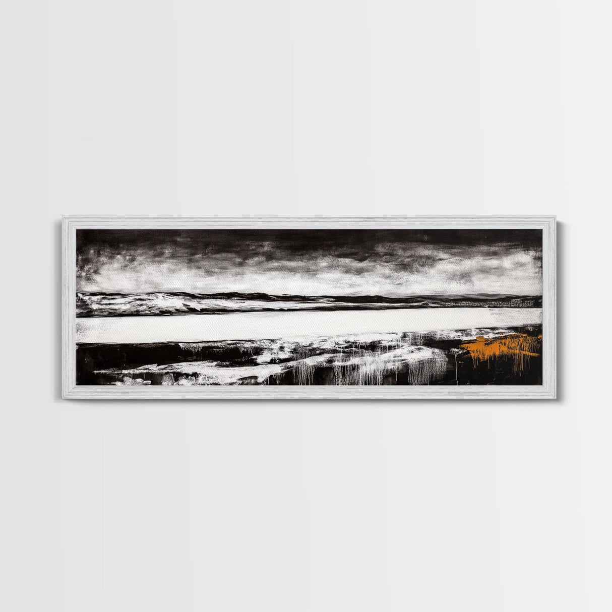 Moody Lake, Black and White Landscape, Canvas Print, Rustic Wall Art, Cabin Decor, Modern Minimalist Art, Office Artwork