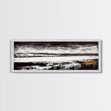 Moody Lake, Black and White Landscape, Canvas Print, Rustic Wall Art, Cabin Decor, Modern Minimalist Art, Office Artwork