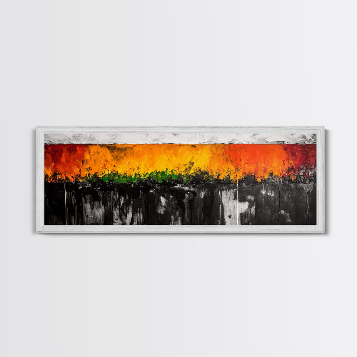 Fiery Abstract, Autumn Tones, Modern Expressionist, Framed Canvas Print, Fall Home Decor, Contemporary Art, Bold Wall Art, Statement Piece