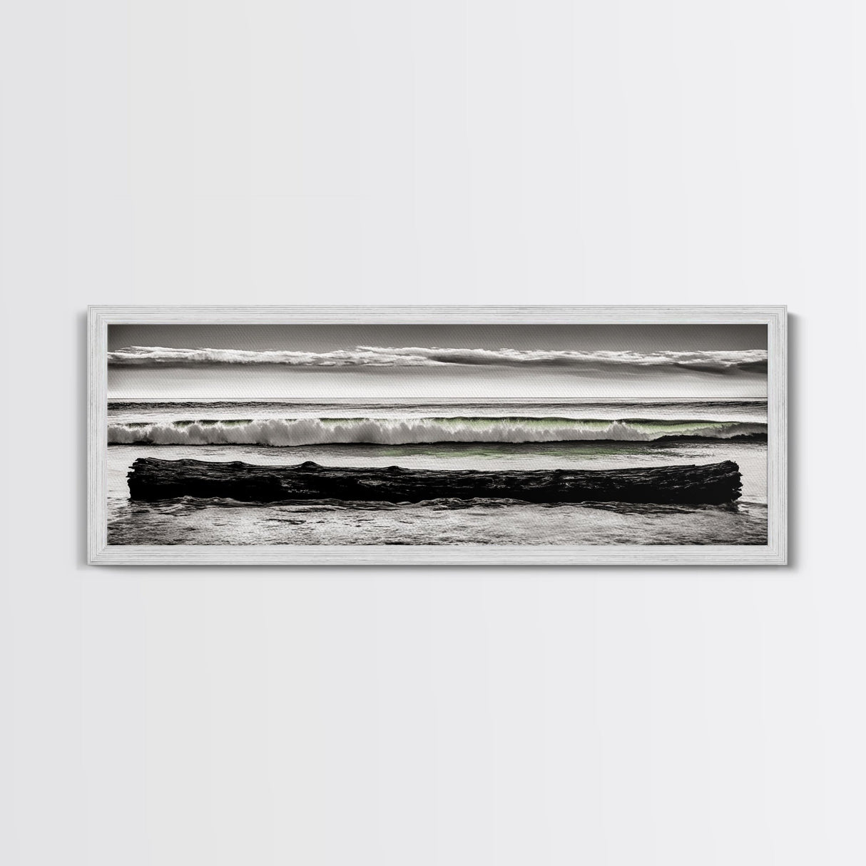 Ocean Waves, Black and White Photography, Coastal Art, Framed Canvas Print, Beach House Decor, Minimalist Seascape, Nautical Theme