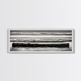Ocean Waves, Black and White Photography, Coastal Art, Framed Canvas Print, Beach House Decor, Minimalist Seascape, Nautical Theme