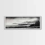 Misty Mountains, Monochrome Landscape, Nature Wall Art, Canvas Print, Scenic Home Decor, Adventure Lover Gift, Black and White Art