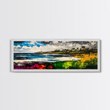 Abstract Landscape, Black White Green, Minimalist Art, Modern Wall Decor, Framed Canvas Print, Nature Inspired, Large Statement Art