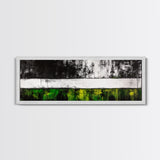 Green Field, Monochrome Forest, Abstract Landscape, Modern Canvas Print, Framed Canvas Print, Minimalist Nature Art, Living Room Wall Decor