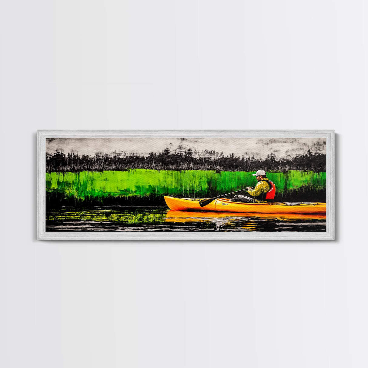 Kayak Adventure, Outdoor Canvas Print, River Wall Art, Nature Inspired, Sports Decor, Modern Home Art, Living Room Canvas Print