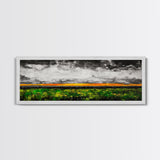 Dramatic Sky, Stormy Landscape, Sunset Over Fields, Modern Nature Art, Framed Canvas Print, Living Room Decor, Abstract Art, Moody Wall Art