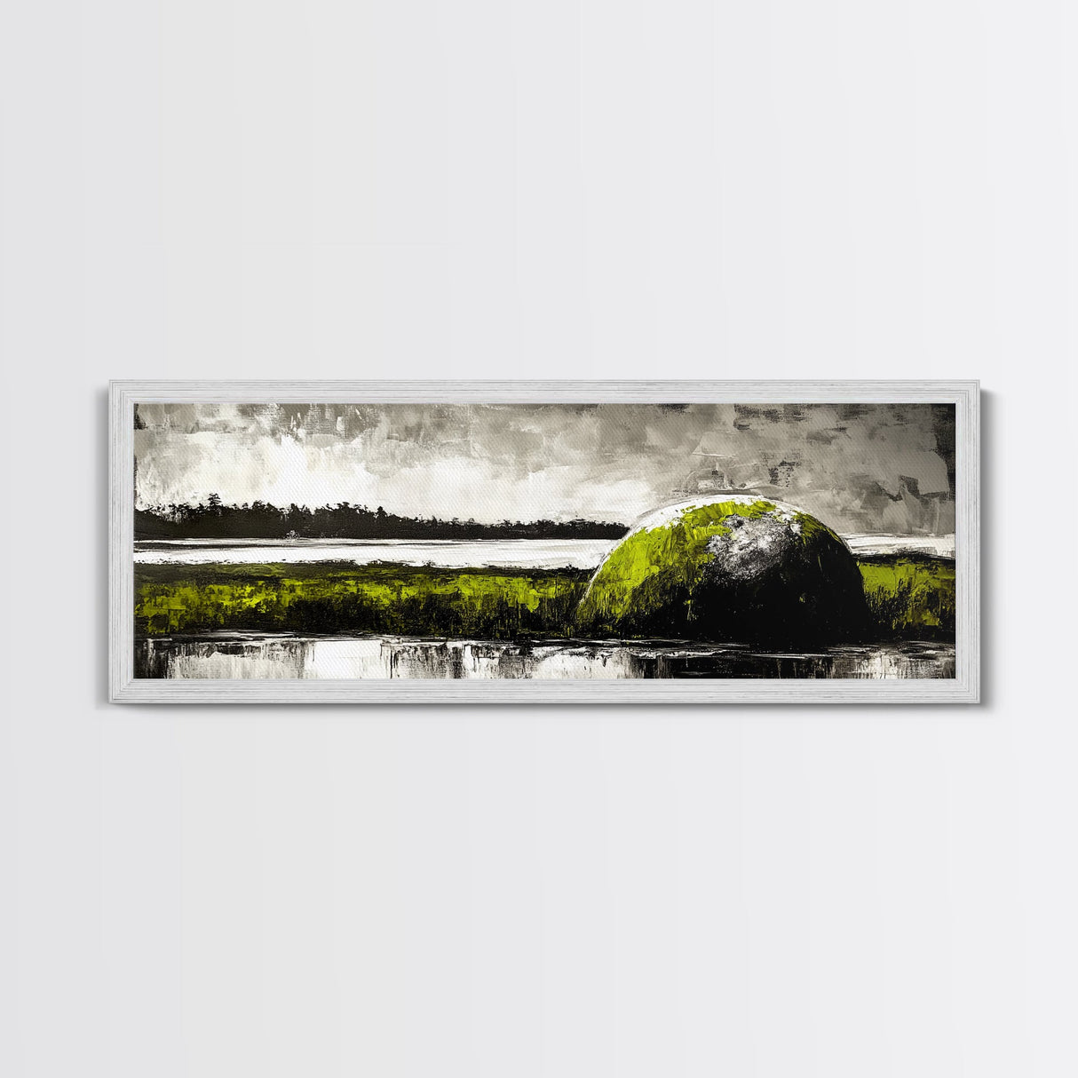 Abstract Hill, Nature Art, Landscape Painting, Contemporary Wall Decor, Framed Canvas Print, Office Wall Art, Earthy Tones, Minimalist Design