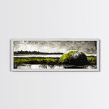 Abstract Hill, Nature Art, Landscape Painting, Contemporary Wall Decor, Framed Canvas Print, Office Wall Art, Earthy Tones, Minimalist Design