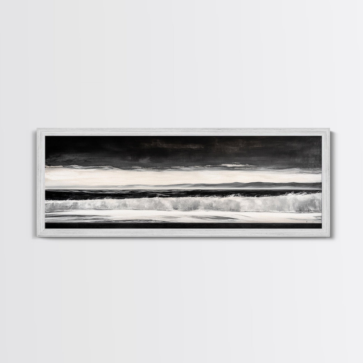 Monochrome Waves, Black and White Seascape, Ocean Art, Canvas Print, Minimalist Home Decor, Modern Coastal Wall Art