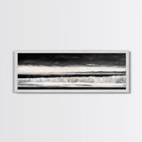Monochrome Waves, Black and White Seascape, Ocean Art, Canvas Print, Minimalist Home Decor, Modern Coastal Wall Art