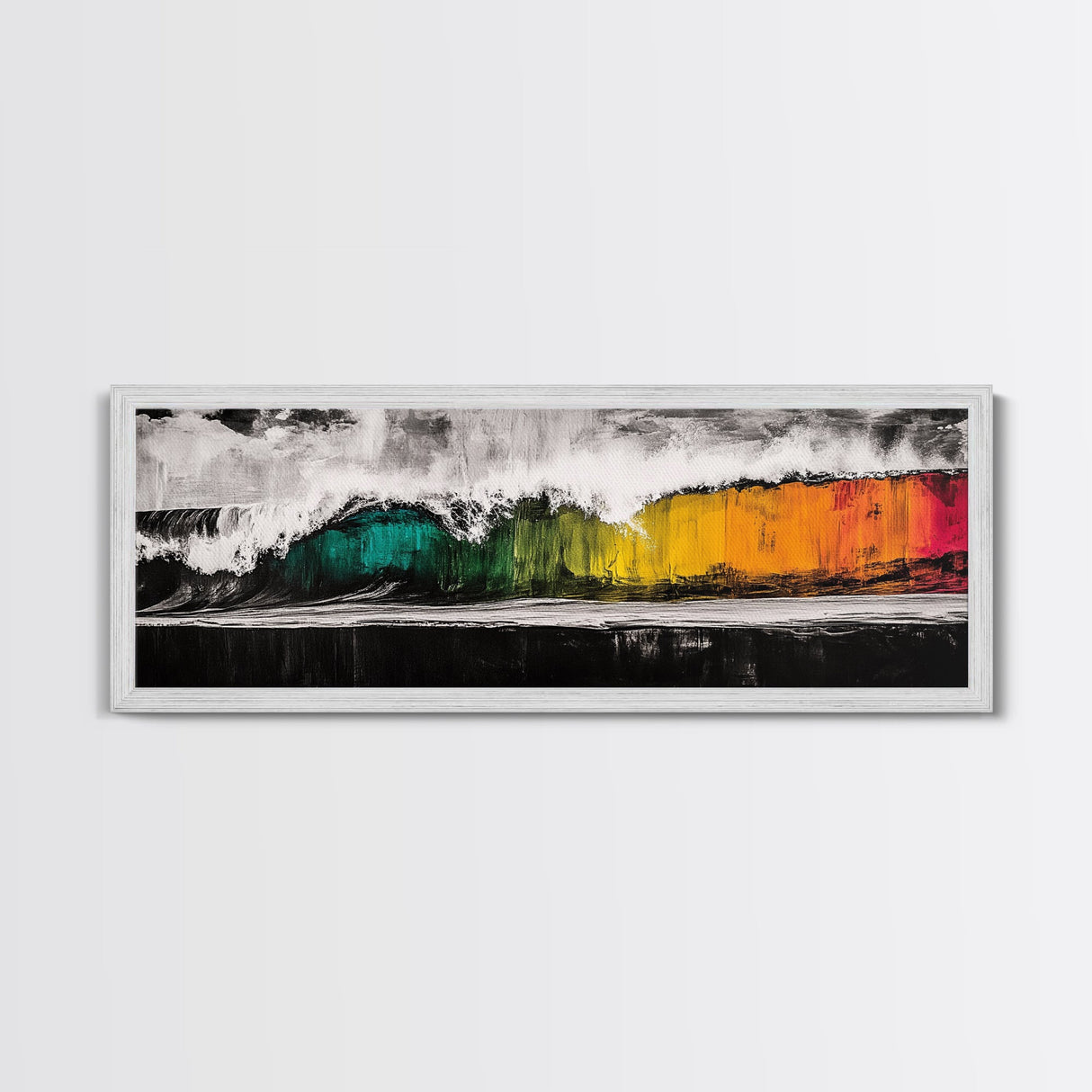Bold Wave, Colorful Surf, Abstract Ocean, Framed Canvas Print, Surf Art, Modern Coastal, Vibrant Wall Art, Beach House Decor