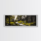 Forest Path, Green Trees, Framed Canvas Print, Nature Landscape Art, Living Room Wall Art, Modern Rustic Decor, Cozy Home Art