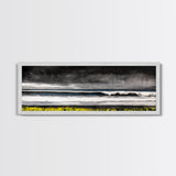Stormy Ocean, Rolling Waves, Coastal Horizon, Dark Sky, Framed Canvas Print, Minimalist Wall Art, Beach House Decor, Ocean Lovers Gift