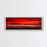 Red Sky, Abstract Desert Art, Bold Landscape, Dramatic Sunset, Earthy Tones, Modern Southwest Decor, Framed Canvas Print