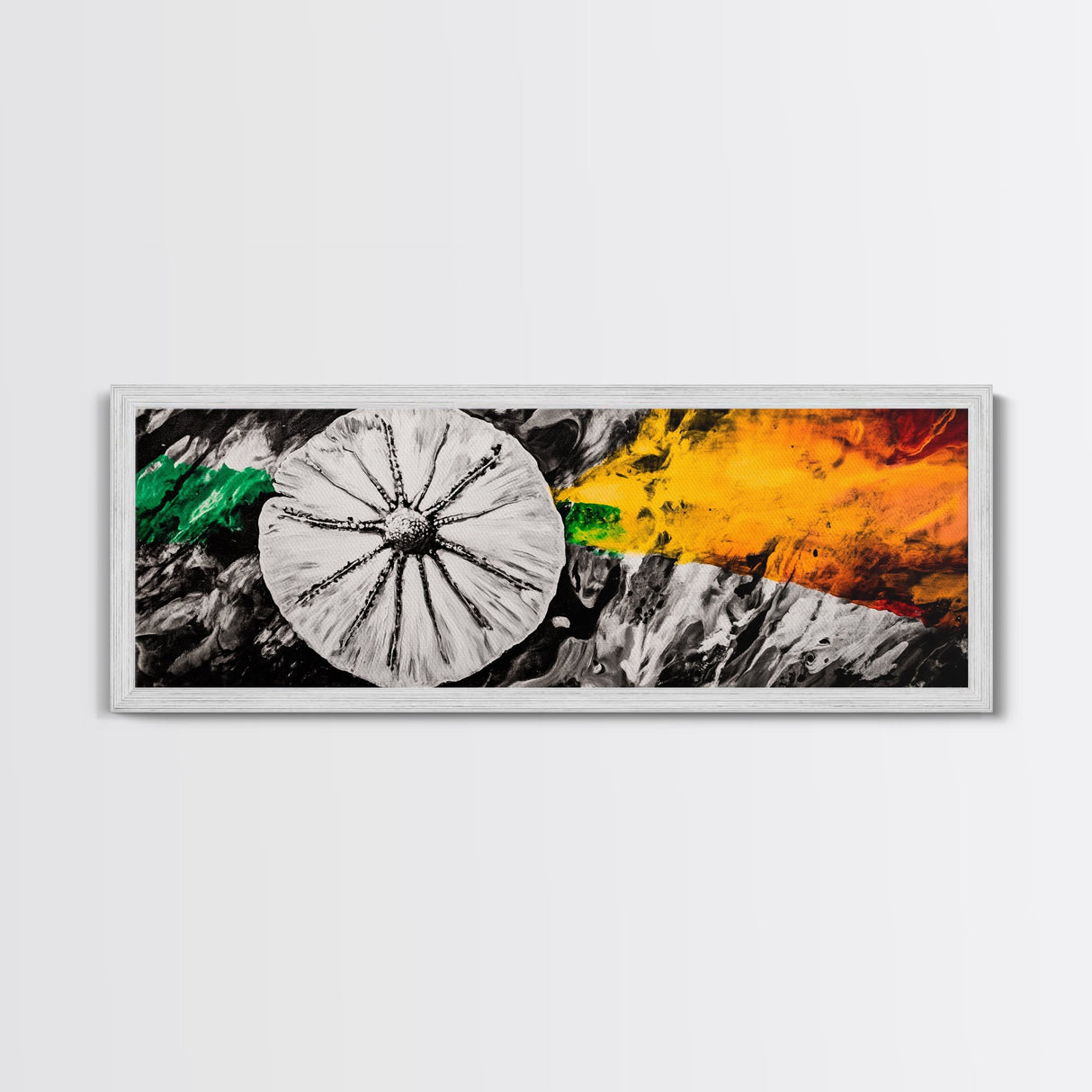 Sea Urchin, Ocean Abstract, Canvas Print, Nautical Wall Art, Coastal Home Decor, Modern Seaside Artwork, Beach House Painting, Black and White