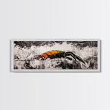 Crashing Waves, Lobster Art, Coastal Abstract, Canvas Print, Nautical Home Decor, Seafood Kitchen Art, Beach House Wall Art