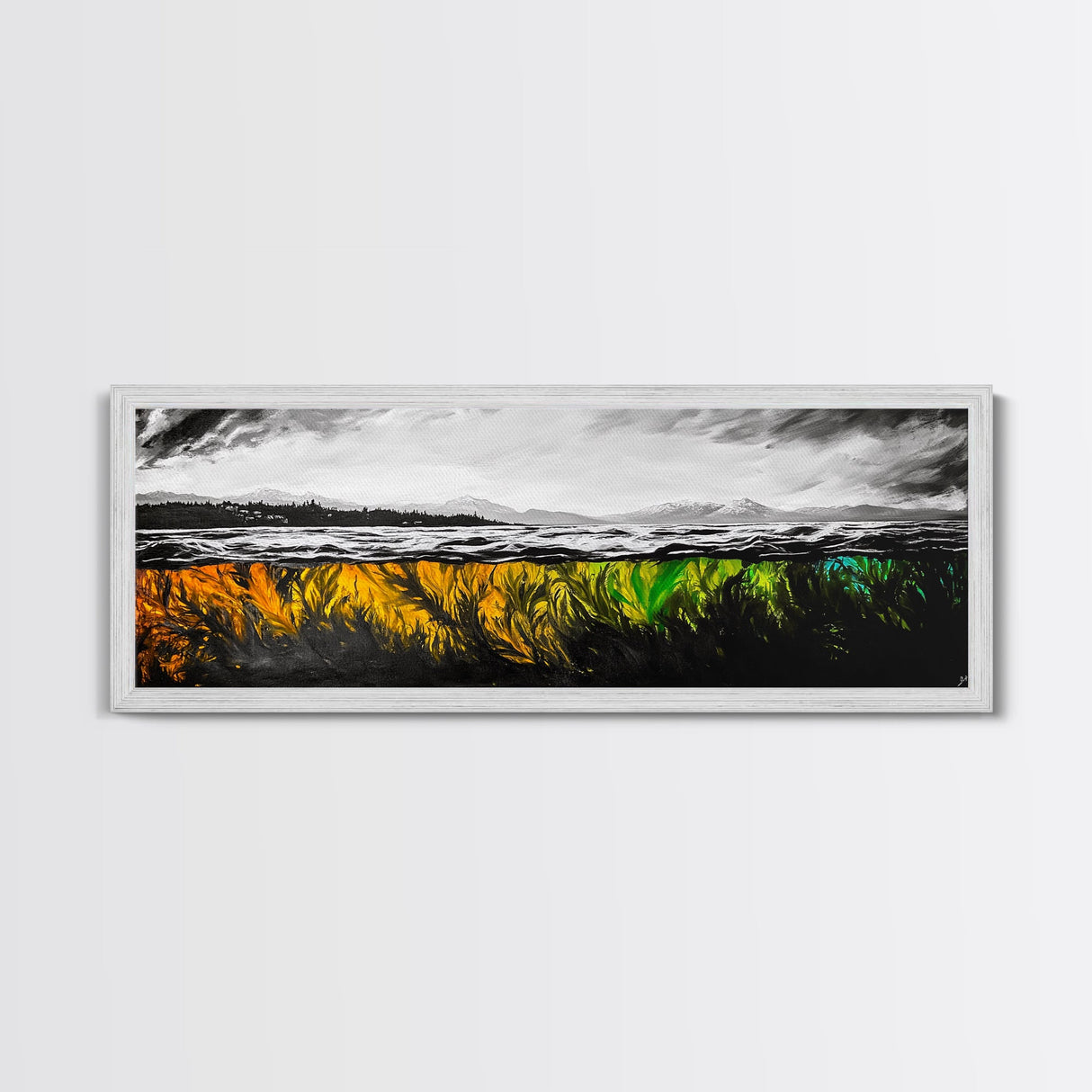 Vibrant Seaweed, Ocean Depths, Underwater Wall Art, Canvas Print, Coastal Living Decor, Abstract Marine Painting, Dining Room Art