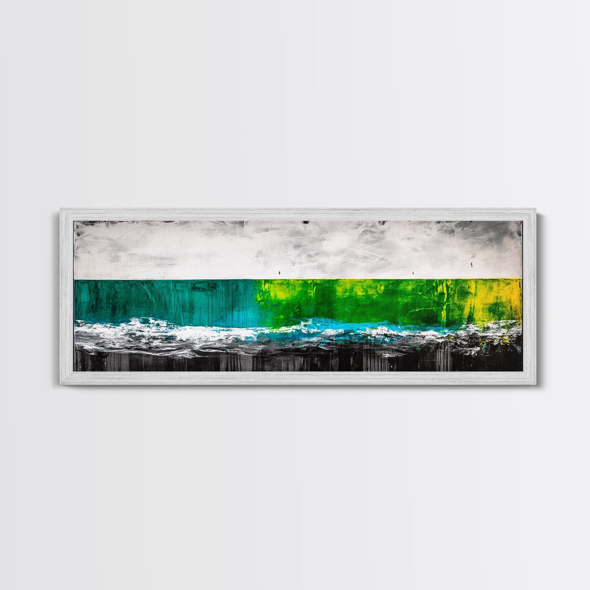 Abstract Water, Minimalist Ocean Art, Contemporary Coastal Decor, Serene Blue Green Painting, Canvas Print, Office Wall Art