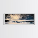 Moody Coastal Art, Stormy Ocean Painting, Dramatic Seascape Wall Decor, Nautical Home Artwork, Tranquil Beach Scene, Framed Canvas Print