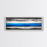 Wild Waves, Ocean Art Print, Coastal Home Decor, Abstract Seascape Painting, Nautical Living Room Art, Beach House Style, Framed Canvas Print