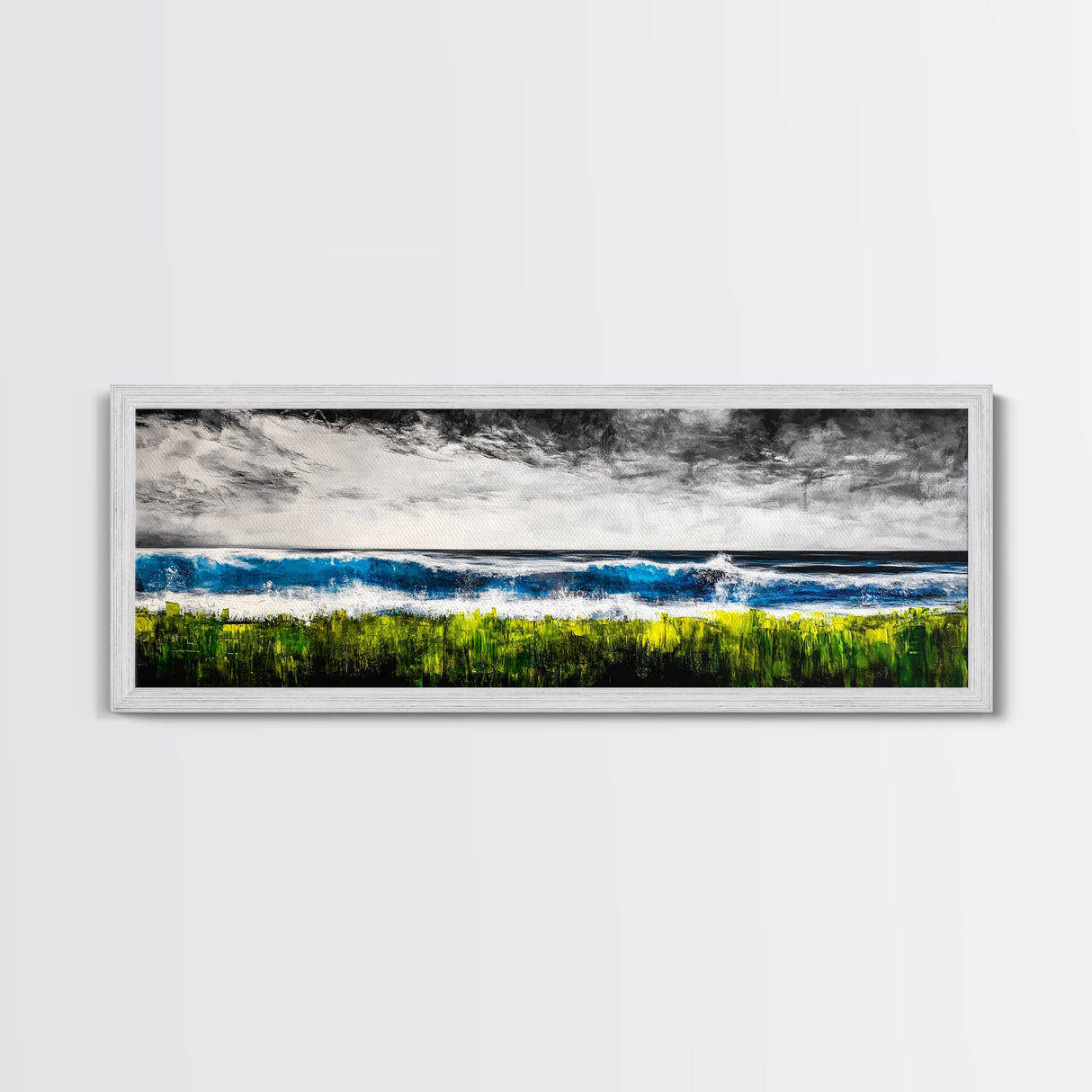 Stormy Pier, Coastal Wall Art, Moody Ocean Print, Beach House Decor, Nautical Themed Home, Black and White Seascape, Canvas Print