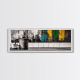 Coffee Time, Rustic Kitchen Wall Art, Abstract Cafe Print, Farmhouse Home Decor, Colorful Modern Painting, Cozy Home Vibes, Framed Canvas Print